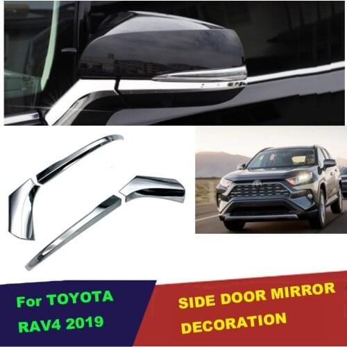 UBLUEE Accessories4pcs ABS Chrome Rear View Side Mirror Cover Decoration Trims For Toyota RAV 4 RAV4 Car Accessories 2019 2020