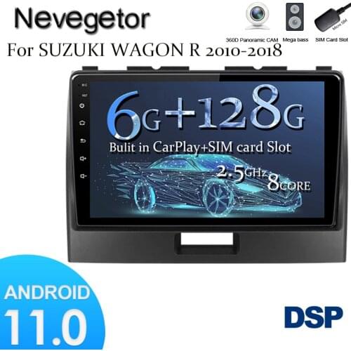 Android 11.0 NO 2 din DVD Car Radio Multimedia Video Player GPS Navigation For SUZUKI WAGON R 2010-2018 Octa-Core DSP