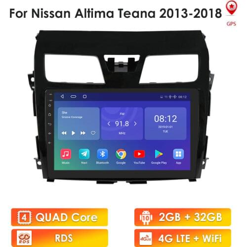 2 DIN Android 10 Quad Core Car Radio GPS for Nissan Teana 2013 2014 2015 Altima 2016 2017 2018 Gps Radio 2G RAM 32G ROM Player