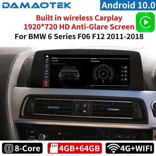 DamaoTek Android 10 10.25" car multimedia tablet for BMW 6 Series F06 F12 2011-2018 car audio system with touch screen GPS