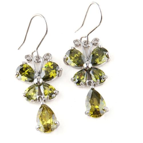 MOODPC Free shipping Ladies Luxury Drop Earrings butterfly Cubic Zircon Earring Top Quality Nickel & Lead Free