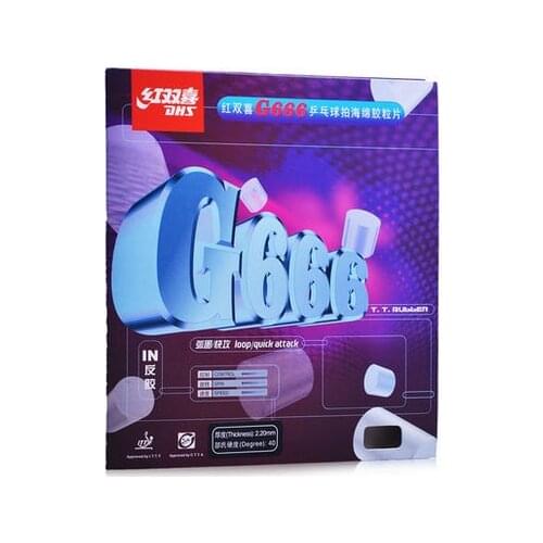 DHS G666 (Loop Wonderfully Near Table) Pips-In Table Tennis (PingPong) Rubber With Sponge
