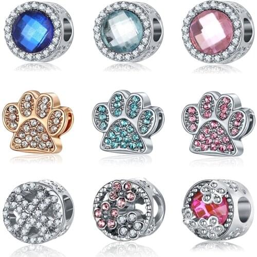 DIY charms plata de ley original bracelet jewelry valentines day mary poppins bijoux crystal kolczyki beads jewellery