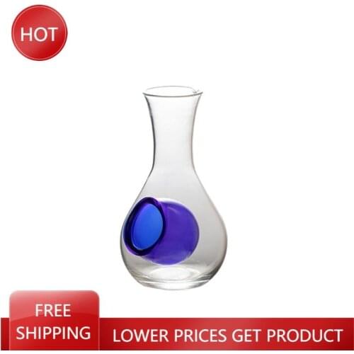 Glass Unique Blue Fancy Wine Glasses Japanese Drinkware Sake Set Party Alcohol Gift Set Fiole Plastique Wine Glass Set AA50JT
