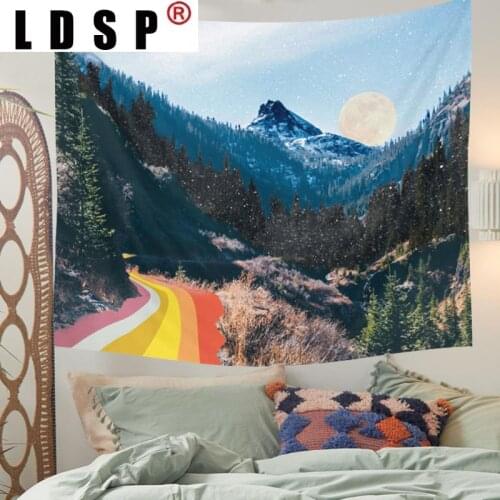 LDSP Mountain Landscape Tapestry Wall Hanging Carpet Beach Towel Background Cloth Blanket Yoga Mats Art Bedroom Dorm Home Decor