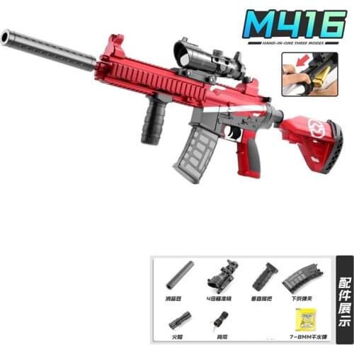 M416 Manual Toy Guns For Boys With Water Bullet Paintball Airsoft Plastic Weapon Model Outdoor Game Birthday Gift