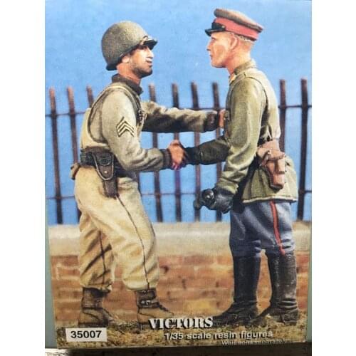 1/35 Scale WW2 Allied Forces Elbe River Club VICTORS 2 People WWII Miniatures Unpainted Resin Model Kit Figure Free Shipping