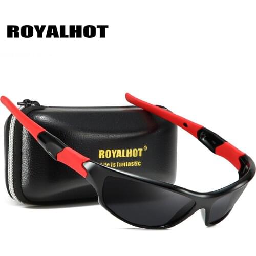 RoyalHot Men Women Polarized Black Red Frame Sports Sunglasses Vintage Sun Glasses Retro Eyewear Shades Oculos Male SPT023