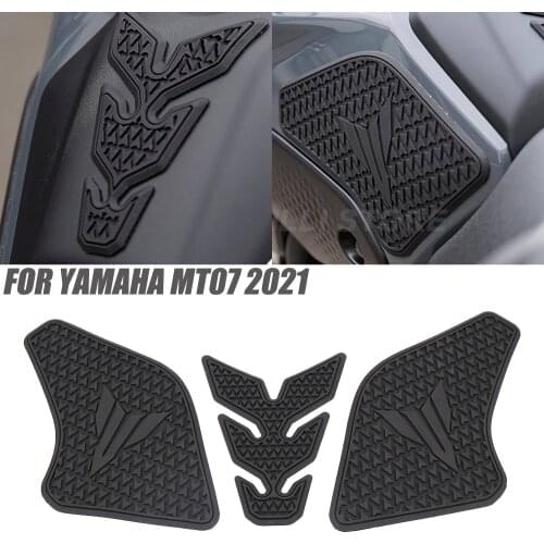 Motorcycle Non-slip Side Fuel Tank Stickers 2021 FOR YAMAHA MT07 MT-07 Waterproof Pad Rubber Sticker