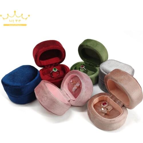 Delicate Vintage Velvet Ring Boxes Gift Box High-quality Storage Ring Boxes Jewelry Packaging Case Trinket Box