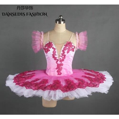 New Rose red Classical Pancake Ballet Tutu for Women/Child,Ballerina Sugar Plum Fairy Stage Performance/Competition Dance Dress