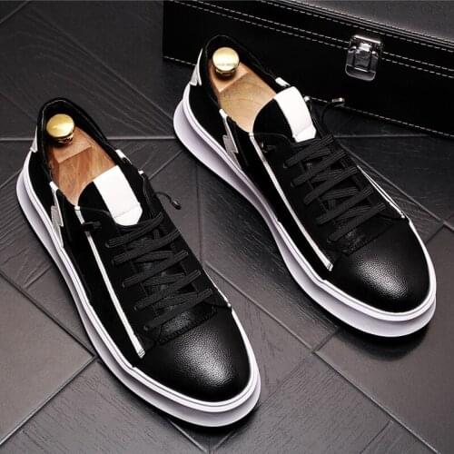 New Mens Casual Shoes Hot Sale Pu Leather Lace Up Men Saneakers Fashion Platform Shoes Male Trainers Chaussure Homme V16-18