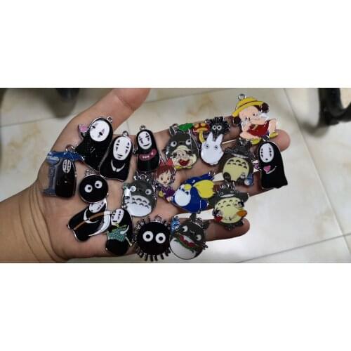 New lot 50pcs cartoon anime My neighbor totoro mix Enamel Metal Charm necklace Pendants DIY Jewelry Making Party Favors