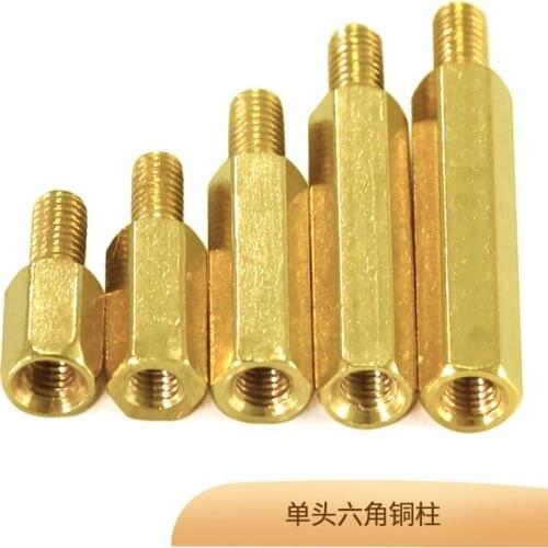 Single head hexagonal copper column M3M4 computer motherboard copper column hexagonal isolation chassis stud screw*8/13/1