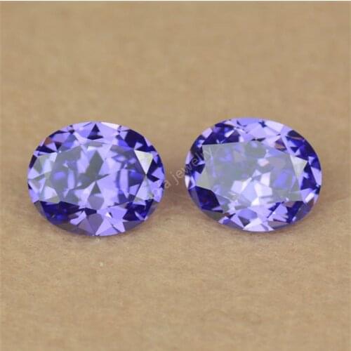 Wholesale 2*3~13*18mm Oval Shape Cut Middle Light Violet Blue Artificial Cubic Zirconia Stone Loose CZ Purple Gems For Jewelry