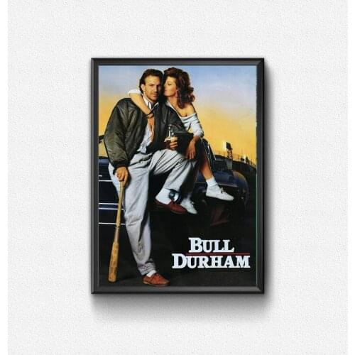 Bull Durham (1988) Poster American Romantic Comedy Sports Film Kevin Costner Susan Sarandon Tim Robbins Movie Print Art Gift