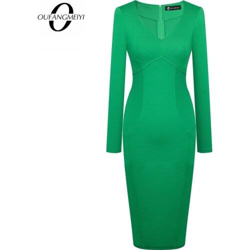 Brief Sexy Deep V neck Charming Pencil Dress Classic Elegant Retro Party Casual Dress E446