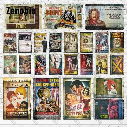 Shabby Metal Sign Tin Sign Wall Stickers Wall Decor Vintage Film Art Metal Poster for Man Cave Bar Pub Home Decoration Plaque