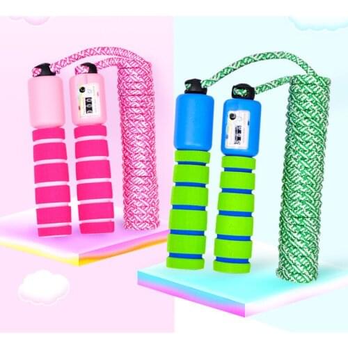 Professional Jump Rope with Electronic Counter Children Skipping Cotton Rubber Rope