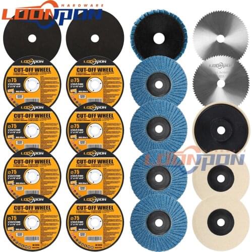 75mm/3inch Cutting Disc Flap Disc HSS Saw Blade Diamond Saw Blade Polish Saw Blade for Angle Grinder