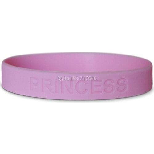 100pcs Princess Pink wristband silicone bracelets free shipping by epacket A