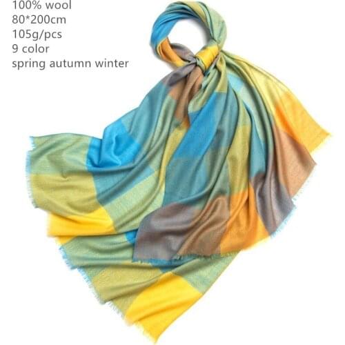 Naizaiga 100% worsted 100s wool plaid fashion women thick scarf men shawl , HSYR57