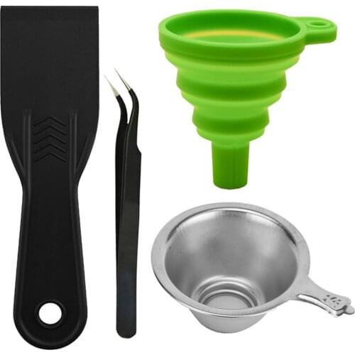 Silicon Funnel+Metal UV Resin Filter Cup+Pointed Tweezers+SLA Resin Tool Shovel for Photon Mono X DLP Mars 2 Pro 3D Printer Part