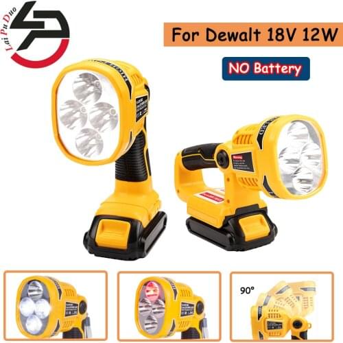 12W LED Lamp Work Light For Dewalt 18V DCB140 DCB200(NO Battery,NO Charger)Lithium Battery USB Outdoor Tools Flashlight
