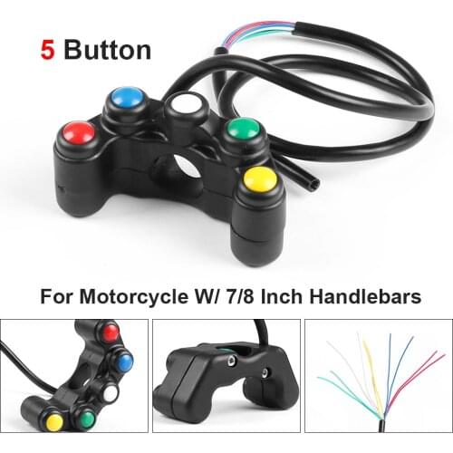 Universal 5 button Array Motorcycle Switches Race Bikes Motorcross 22mm Handlebar Switches Assembly Handle bar switch