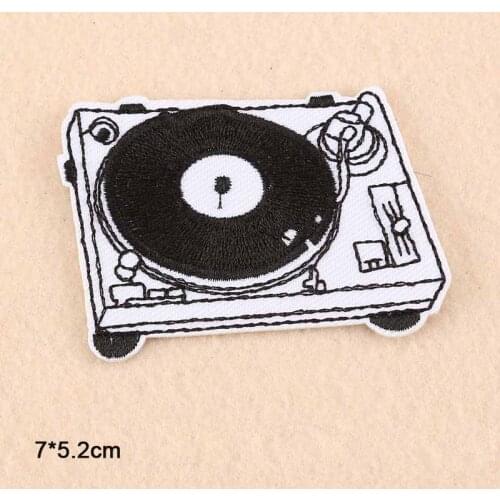 Punk Words Bad Luck Phonograph Iron On Embroidered Clothes Patches For Clothing Stickers Garment Apparel Accessories