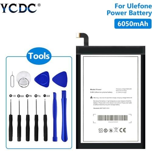 Replacement battery High Quality 6050mAh Polymer lithium mobile phone battery For Ulefone Power DOOGEE T6 T6 Pro +Repair Tools