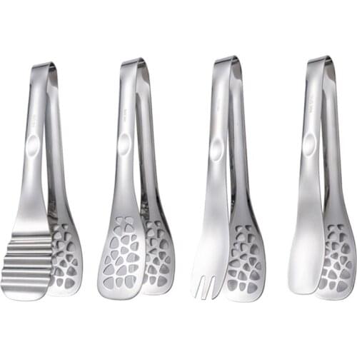 Stainless Steel Fried Steak Clip Hollow BBQ Barbecue Tongs Gripper Bread Pizza Clamp Kitchen Utensil Serving Tool