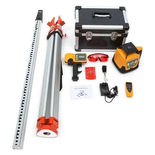 Green Rotary Laser Level Self-leveling Automatic Construction Building + Tripod + Staff