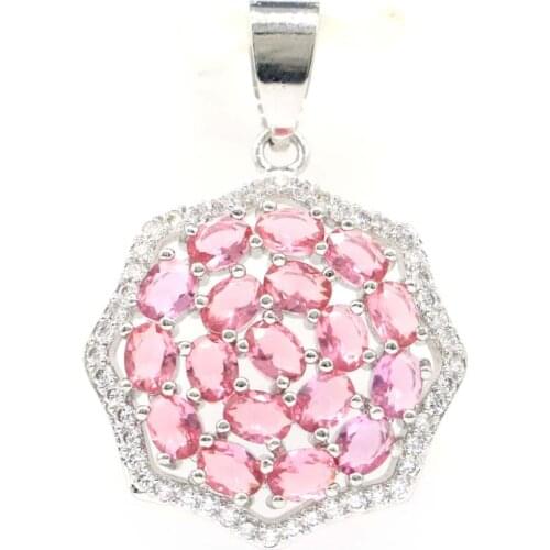 46x20mm Beautiful Peacock Shape Created Tourmaline Violet Tanzanite CZ For Women Silver Pendant Eye Catching