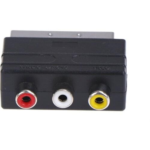 1Pcs Scart to 3 RCA S-Video Adapter Composite RCA Phono Adaptor Converter AV TV Audio For Video DVD Recorder TV Projector