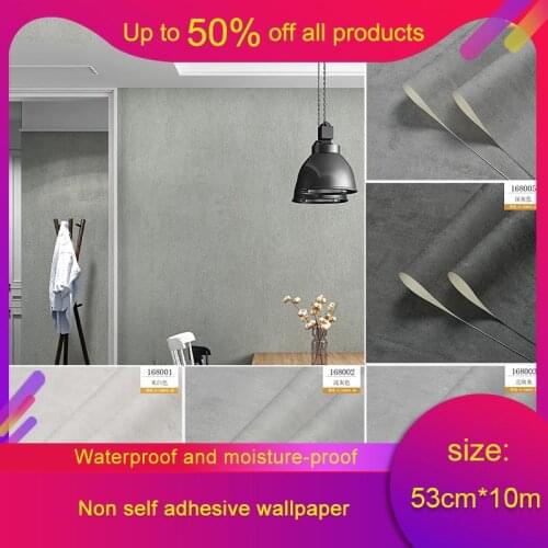 10M Nordic Cement Gray Wallpaper Pure Plain Industrial Wind Tea Shop Restaurant Bar Restaurant Clothing Store Wallpaper
