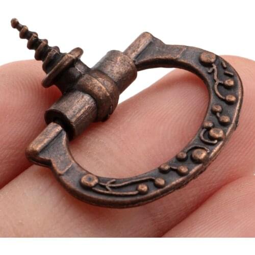 10pcs/5pcs Pull Handle 24x27mm Antique Copper Knob Vintage Cabinet Door Zinc alloy Cupboard Drawer Wardrobe Furniture fittings