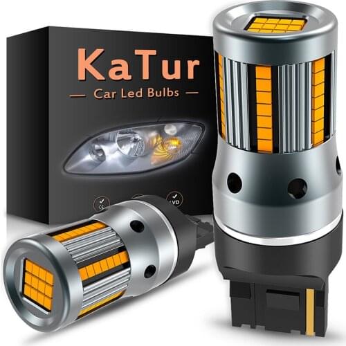 2Pcs 1500Lm No Error Hyper Flash Turn Signal Lamp T20 7440 W21W LED Bulb 1156 BA15S P21W 3156 Canbus Car Lights Amber Yellow 12V