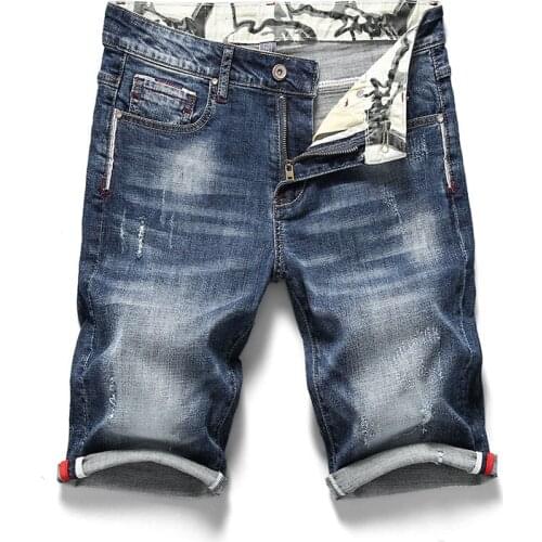 2021 New Summer New Mens Stretch Short Jeans Fashion Casual 98% cotton High Quality Elastic Denim Shorts Brand Clothes