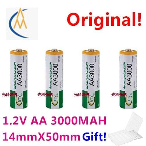 4PCS BTY 1.2v3000mah Ni MH AA rechargeable battery shaver toy mouse keyboard TV remote contro Durable enough capacityl