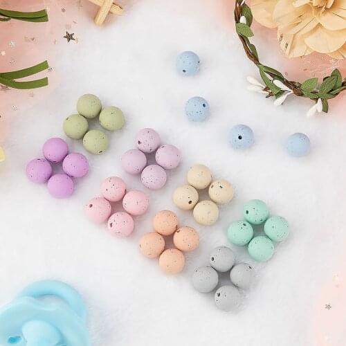 50/100PCS Silicone Beads 15mm Baby Colorful beads Food Grade Nursing Chewing Round Silicone Beads BPA Free DIY Jewelry making
