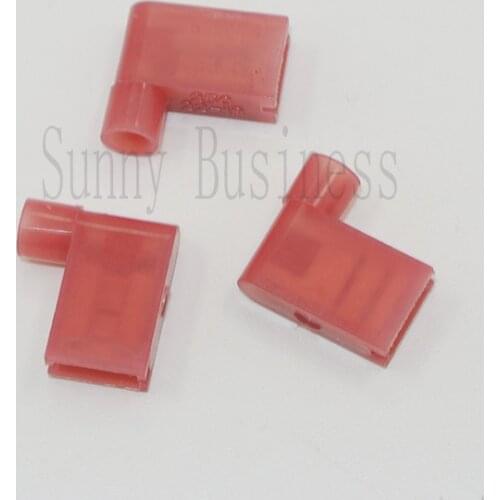 500 PCS Crimp Terminals FLDNY1.25-250 RED 22-16 AWG NYLON FEMALE FLAG TERMINAL RIGHT ANGLE ELECTRICAL CONNECTOR