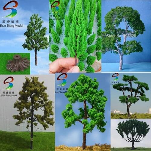 7-13cm 8pcs samples model tree a new simulation model of metal trunk landscape trees