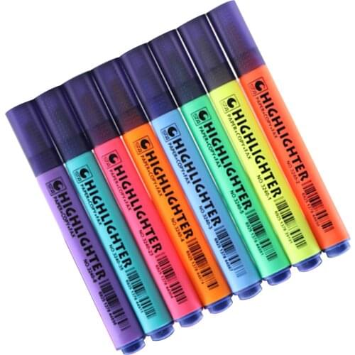 8 Colors/Set Marker Pen Highlighter Pen Fluorescence Marker Highlighters Pens For School Office Supplies New Dropshipping