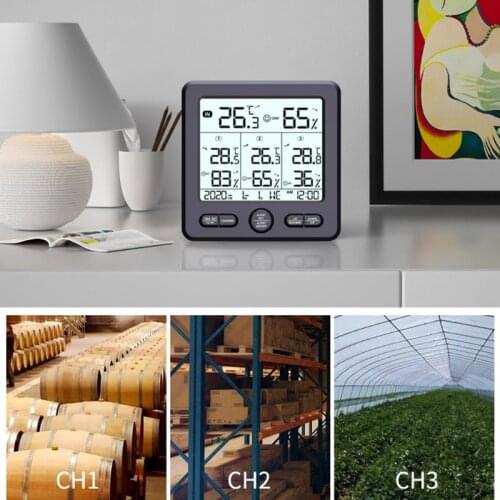 Wireless Weather Station Digital Thermometer Hygrometer with Max Min Alarm ℃ / ℉ 875F