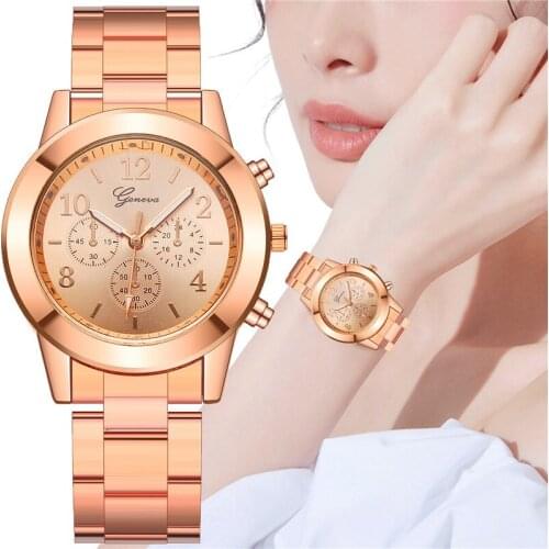 Luxury Fashion Women Watches Stainless Steel Geneva Wristwatches Female Clock Gift Relogio Feminino