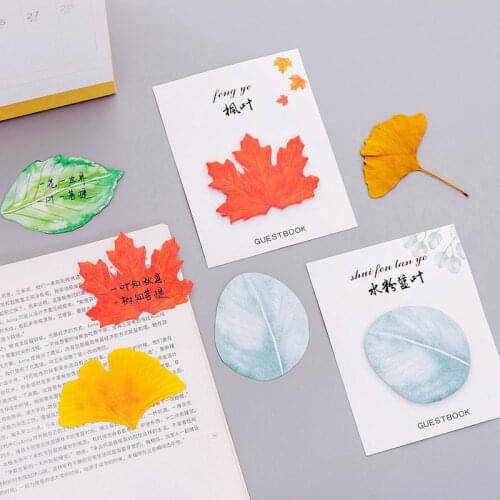 30 Sheets/pad Fallen Leaves Notes Self-stick Notes Schedule Self Adhesive Memo Pad Sticky Notes Bookmark Planner Stickers