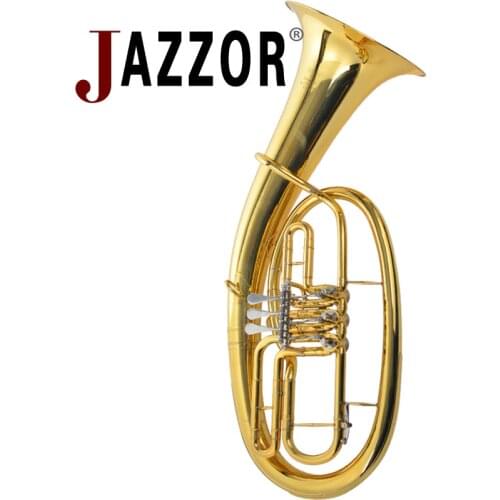 JAZZOR JYBT-E110 baritone horn B flat gold lacquer baritone brass wind instrument with mouthpiece & baritone case