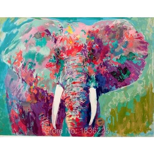 Chinese high quality 100%handmade Animal oil painting on canvas elephant Abstract oil painting for living home decoration