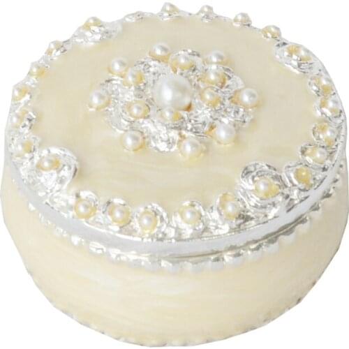 Pearl round jewelry box wedding gift box decorative wedding favor crafts vintage home decor jewelry storage enameled trinket box